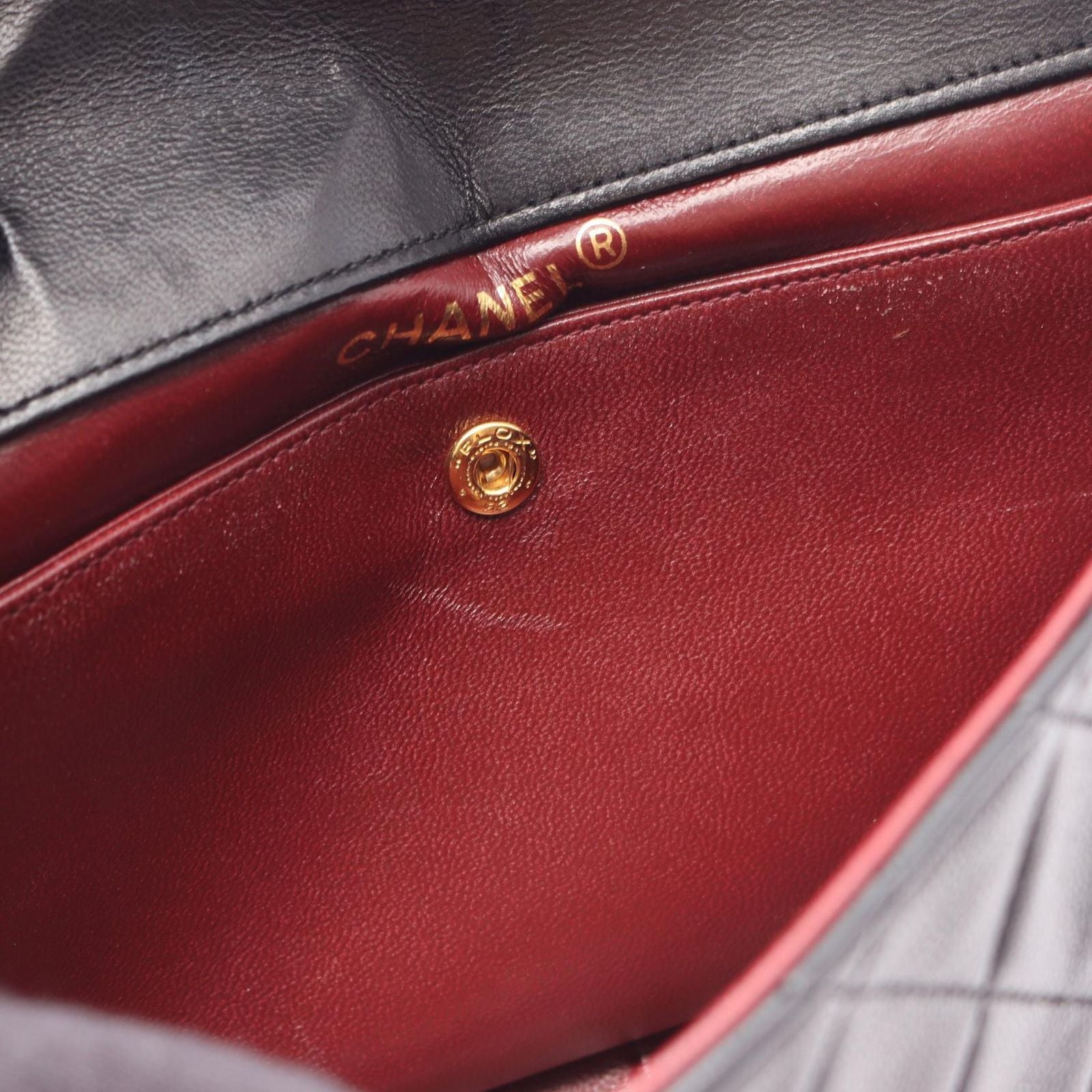 Chanel Shoulder Bag Quilted Black Lambskin Chain — view 7