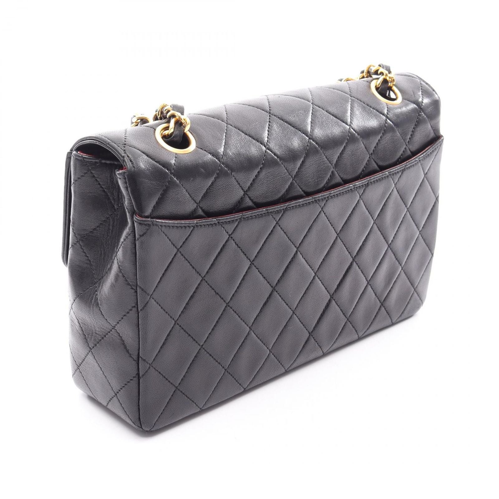 Chanel Shoulder Bag Quilted Black Lambskin Chain — view 2