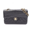 Chanel Shoulder Bag Quilted Black Lambskin Chain