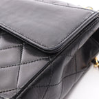 Chanel Shoulder Bag Quilted Black Lambskin Chain — view 9