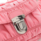 Prada Goffret 2-Way Pink Nylon Saffiano Leather Shoulder — view 7