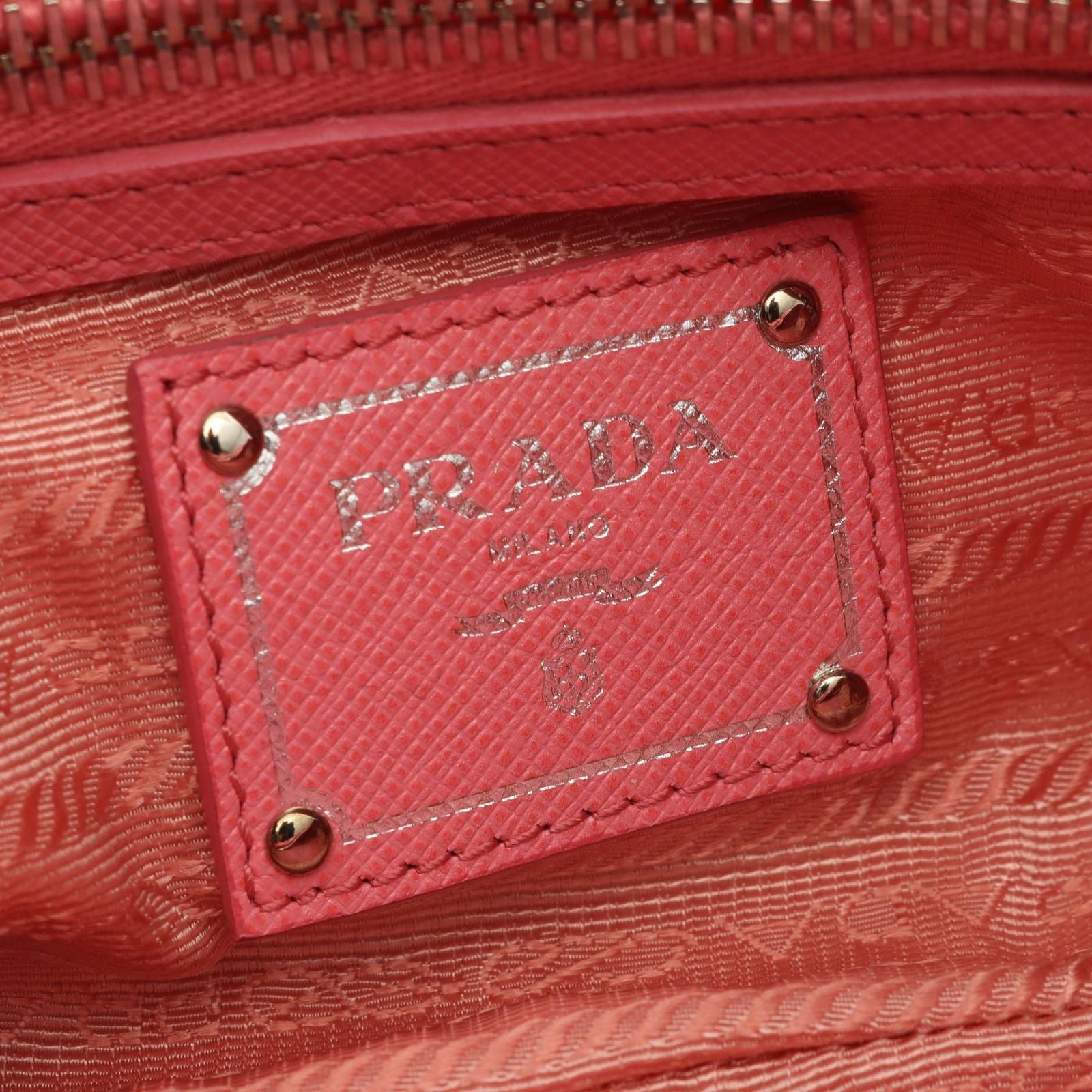 Prada Goffret 2-Way Pink Nylon Saffiano Leather Shoulder — view 4