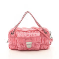 Prada Goffret 2-Way Pink Nylon Saffiano Leather Shoulder