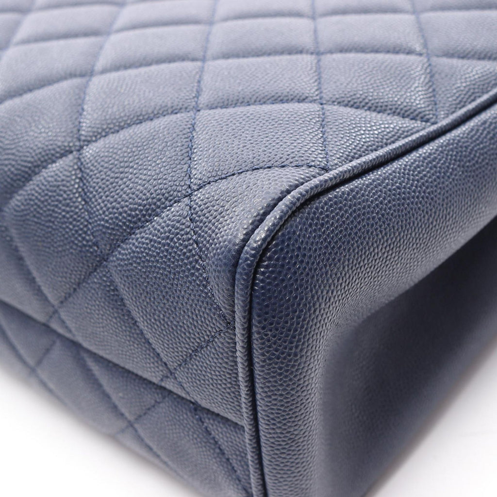 Chanel Shoulder Bag Quilted Navy Caviar Leather Chain — view 9