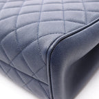 Chanel Shoulder Bag Quilted Navy Caviar Leather Chain — view 9