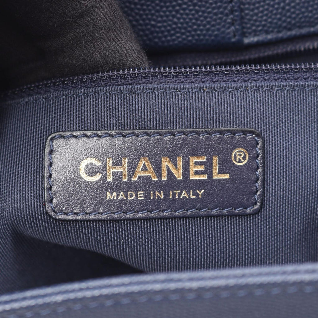 Chanel Shoulder Bag Quilted Navy Caviar Leather Chain — view 4