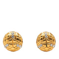 Chanel Earrings Gold Plated Rhinestone