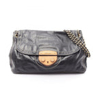 Prada Shoulder Bag Vitello Shine Black Leather Chain