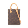 Louis Vuitton Handbag Sac Plat Monogram 2-Way Canvas Leather Petite