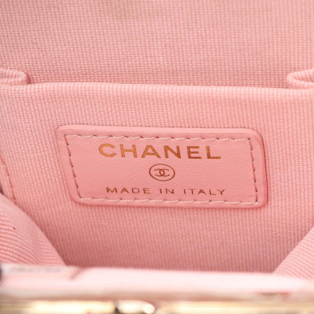 Chanel Shoulder Bag Quilted Black Leather Kiss Lock Chain — view 4