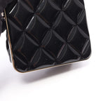 Chanel Shoulder Bag Quilted Black Leather Kiss Lock Chain — view 8