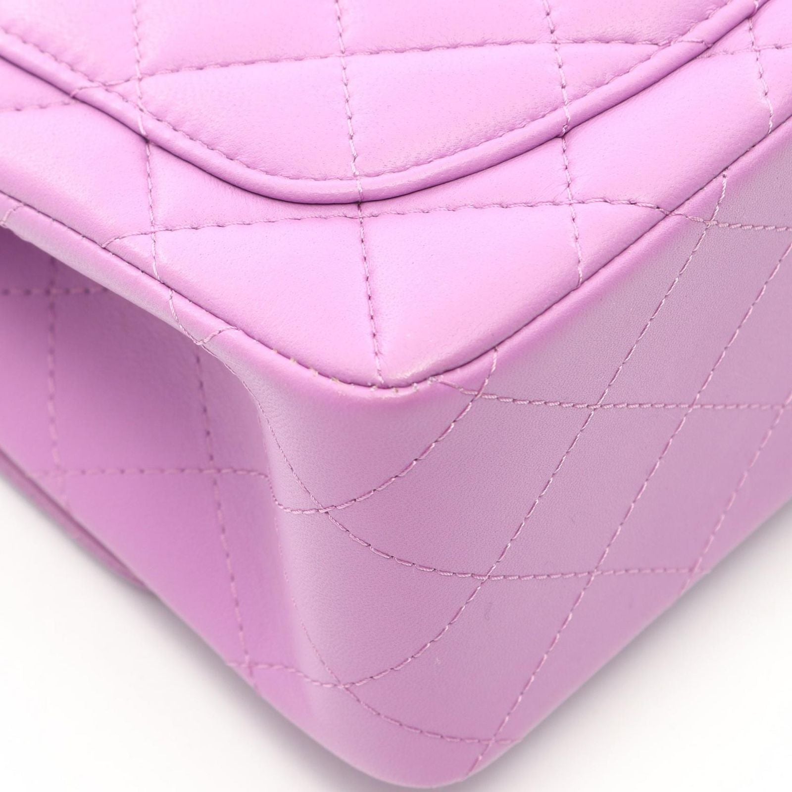 Chanel Shoulder Bag Mini Quilted Purple Lambskin Chain — view 6