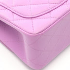 Chanel Shoulder Bag Mini Quilted Purple Lambskin Chain — view 6