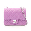 Chanel Shoulder Bag Mini Quilted Purple Lambskin Chain