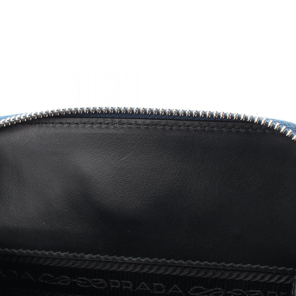 Prada Waist Bag Brick Blue Saffiano Leather — view 8