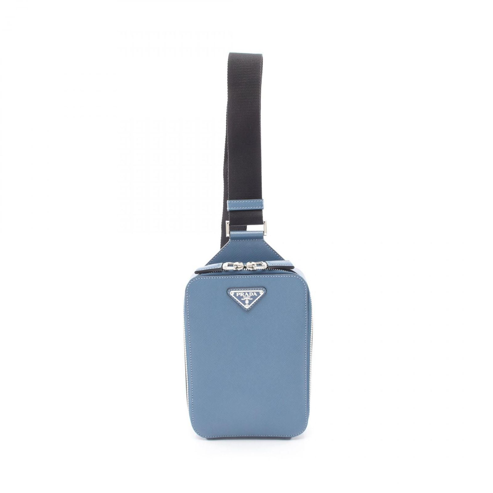 Prada Waist Bag Brick Blue Saffiano Leather
