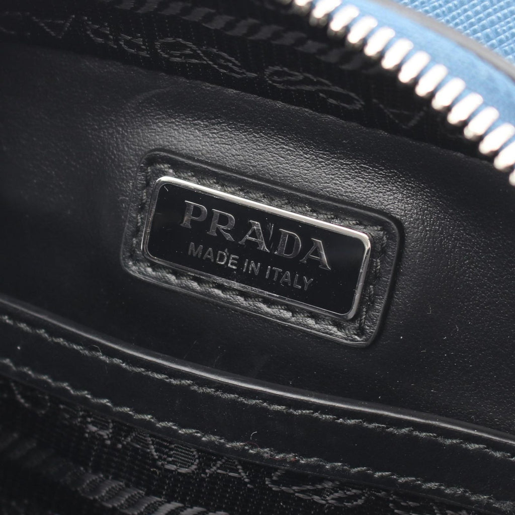 Prada Waist Bag Brick Blue Saffiano Leather — view 4