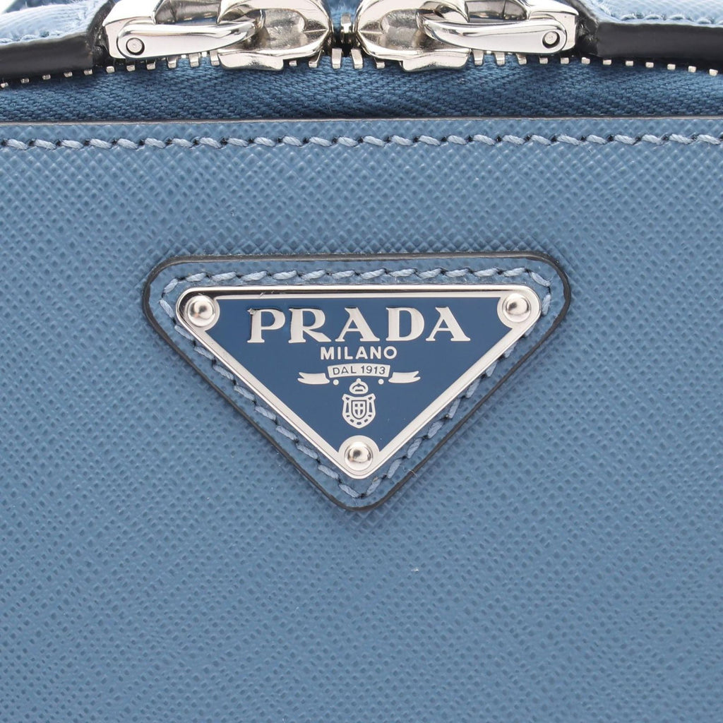Prada Waist Bag Brick Blue Saffiano Leather — view 5