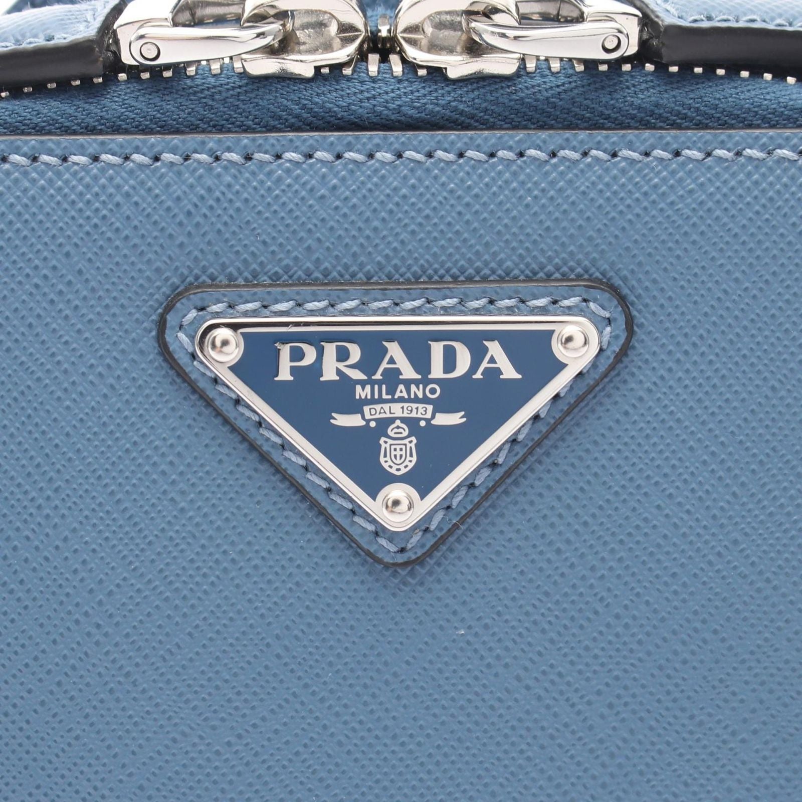 Prada Waist Bag Brick Blue Saffiano Leather — view 5