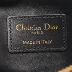 Dior Coin Case Caro Lavender Wallet Cannage Black Leather — view 4