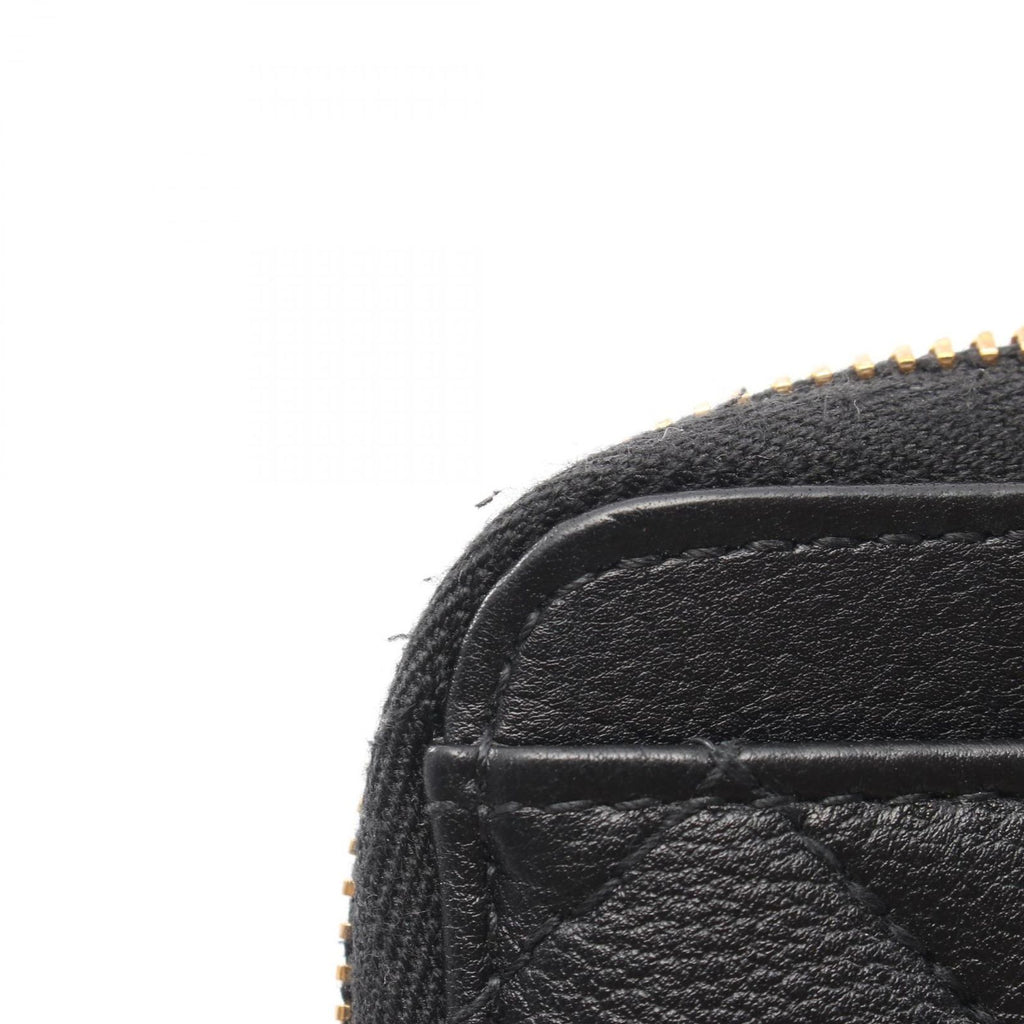 Dior Coin Case Caro Lavender Wallet Cannage Black Leather — view 9