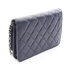 Chanel Shoulder Bag 19 Navy Calf Quilted Chain Wallet — view 2