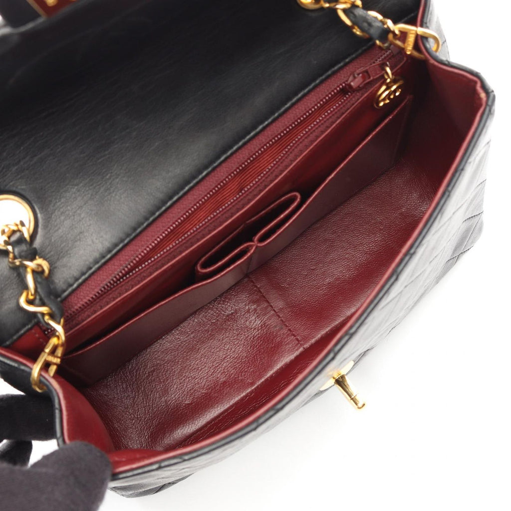 Chanel Shoulder Bag Mini Quilted 20 Black Lambskin Chain — view 3
