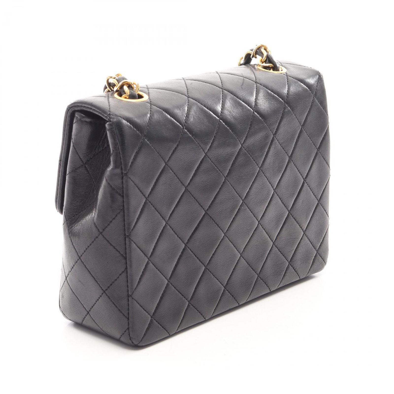 Chanel Shoulder Bag Mini Quilted 20 Black Lambskin Chain — view 2