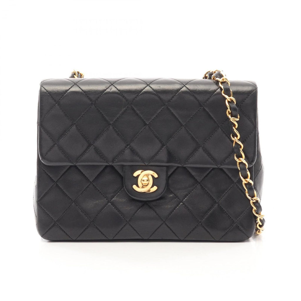 Chanel Shoulder Bag Mini Quilted 20 Black Lambskin Chain