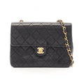 Chanel Shoulder Bag Mini Quilted 20 Black Lambskin Chain
