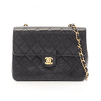 Chanel Shoulder Bag Mini Quilted 20 Black Lambskin Chain