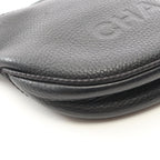 Chanel Shoulder Bag Logo Fringe Black Leather — view 6