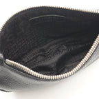 Chanel Shoulder Bag Logo Fringe Black Leather — view 3