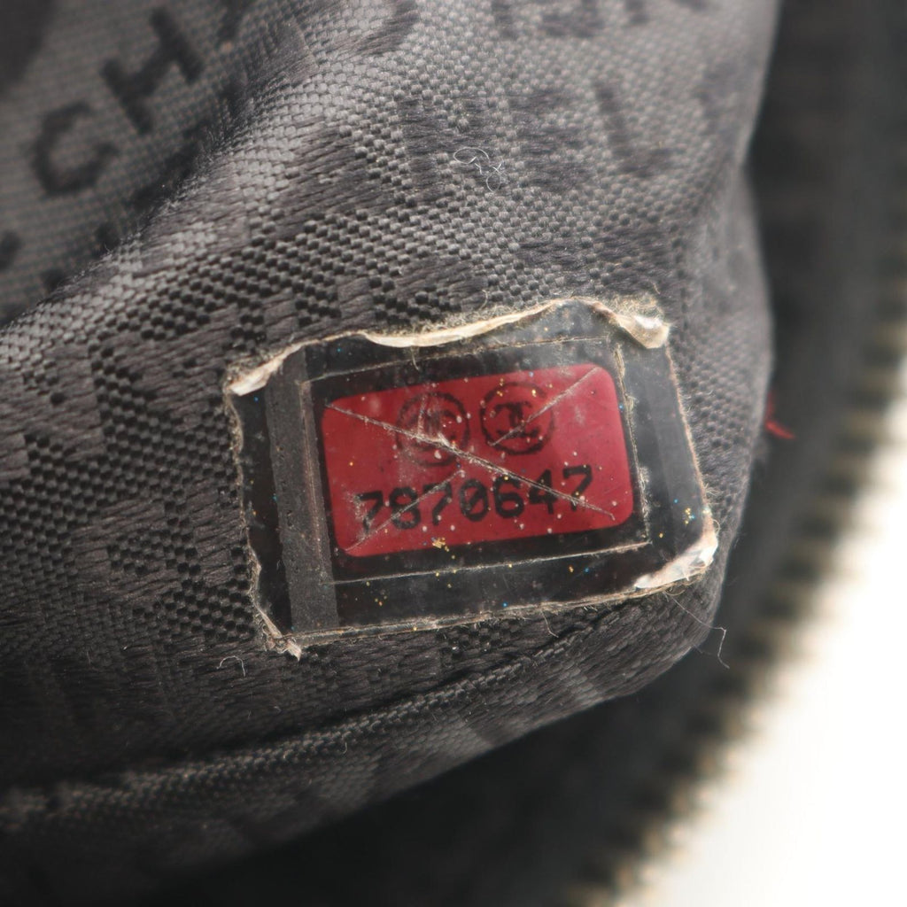 Chanel Shoulder Bag Logo Fringe Black Leather — view 5