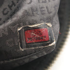 Chanel Shoulder Bag Logo Fringe Black Leather — view 5
