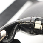 Chanel Shoulder Bag Logo Fringe Black Leather — view 9