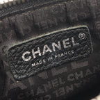Chanel Shoulder Bag Logo Fringe Black Leather — view 4