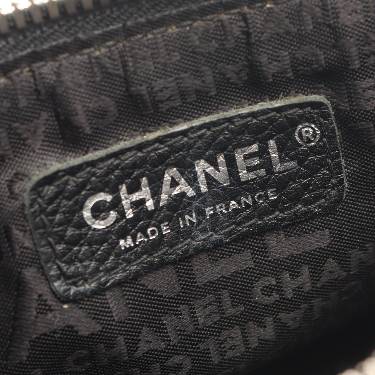 Chanel Shoulder Bag Logo Fringe Black Leather — view 4