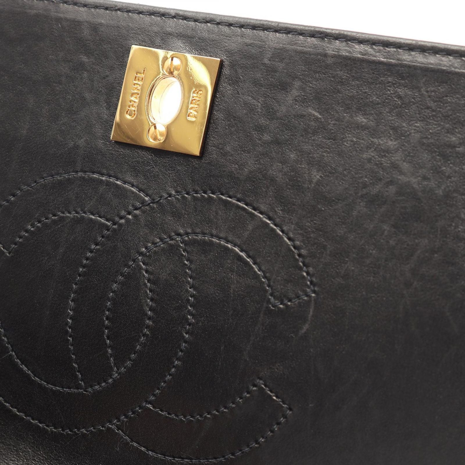 Chanel Shoulder Bag Mini Quilted Full Flap Turnlock Black Lambskin Mini Chain — view 8