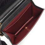 Chanel Shoulder Bag Mini Quilted Full Flap Turnlock Black Lambskin Mini Chain — view 3