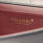 Chanel Shoulder Bag Mini Quilted Full Flap Turnlock Black Lambskin Mini Chain — view 4