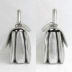Chanel Top Handle Flap Bag Quilted Silver Lambskin — view 3