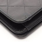 Chanel Shoulder Bag Mini Quilted Full Flap Turnlock Black Lambskin Mini Chain — view 6