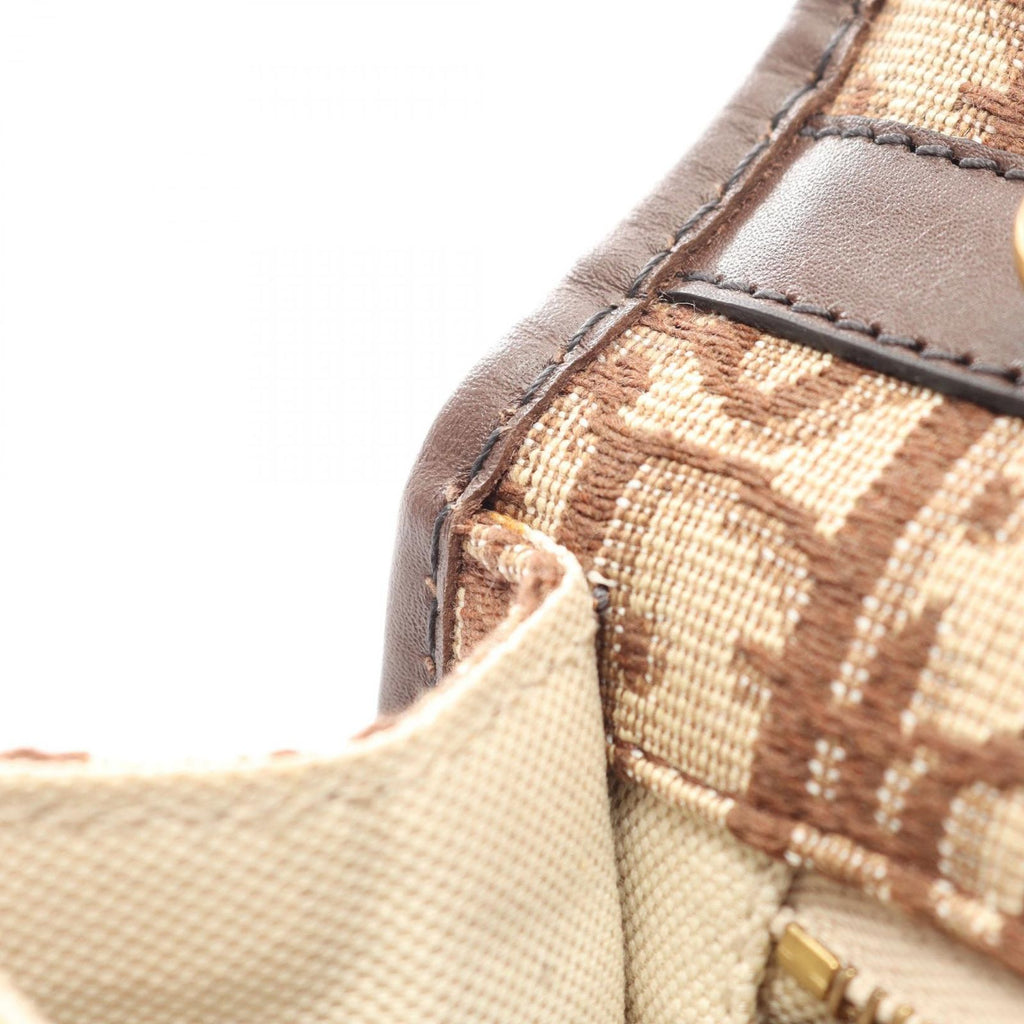 Dior Shoulder Bag Addict Dict Oblique Jacquard Brown Canvas Leather — view 7