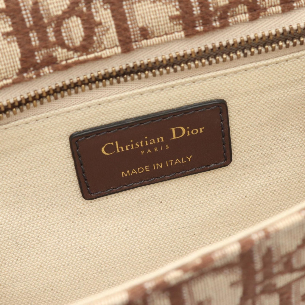 Dior Shoulder Bag Addict Dict Oblique Jacquard Brown Canvas Leather — view 4