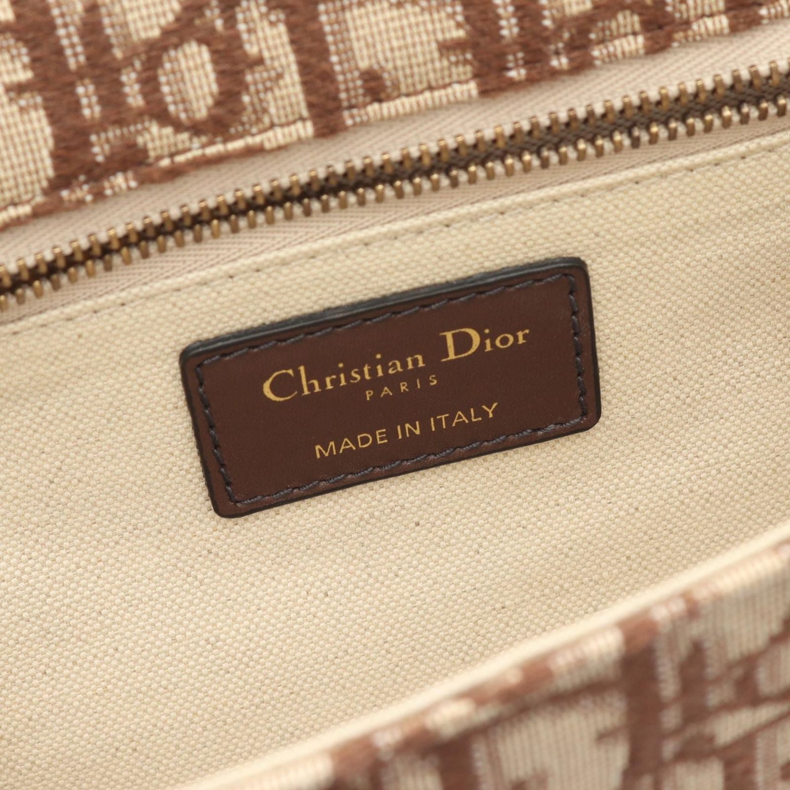 Dior Shoulder Bag Addict Dict Oblique Jacquard Brown Canvas Leather — view 4