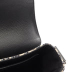 Dior Shoulder Bag Saddle Oblique Navy Black Canvas Leather with Flap Small — view 8