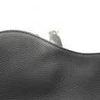 Dior Shoulder Bag Saddle Oblique Navy Black Canvas Leather with Flap Small — view 9