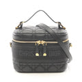 Dior Handbag Travel Small Vanity Cannage 2-Way Black Lambskin