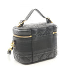 Dior Handbag Travel Small Vanity Cannage 2-Way Black Lambskin — view 2